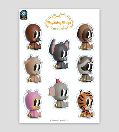 Tiny Shiny Hineys Sticker Sheet Single Item